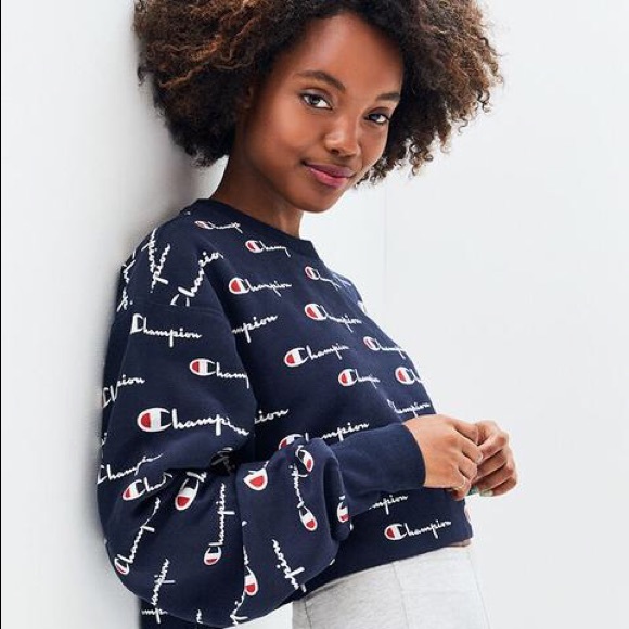 champion curl cropped sweatshirt